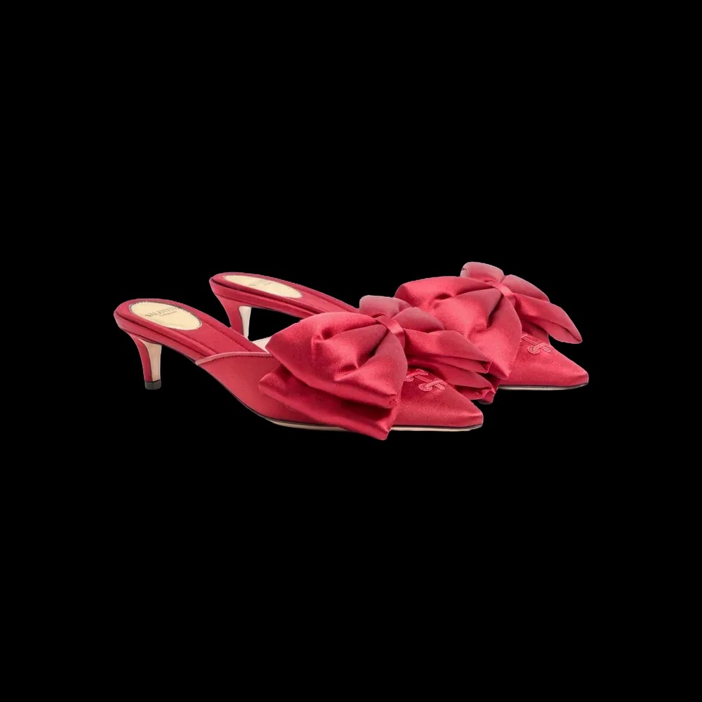 Valentino Yolande Satin Mule 45mm Red - HypeFly India View 3