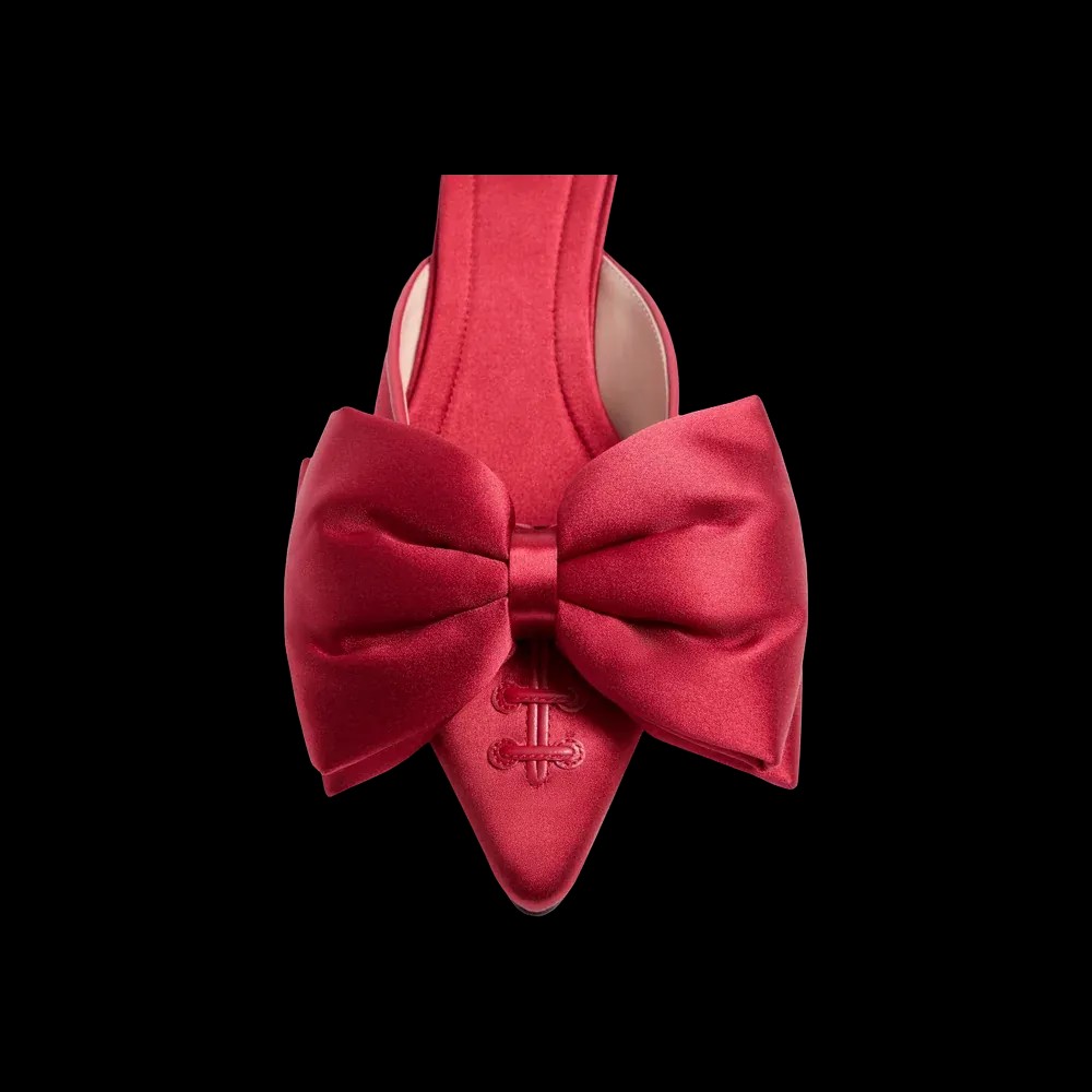 Valentino Yolande Satin Mule 45mm Red - HypeFly India View 2