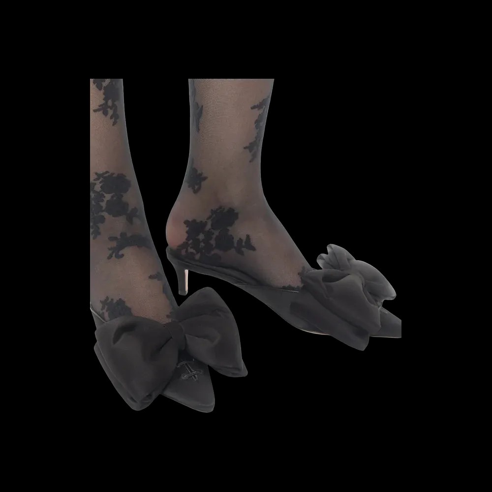 Valentino Yolande Satin Mule 45mm Black - HypeFly India View 5