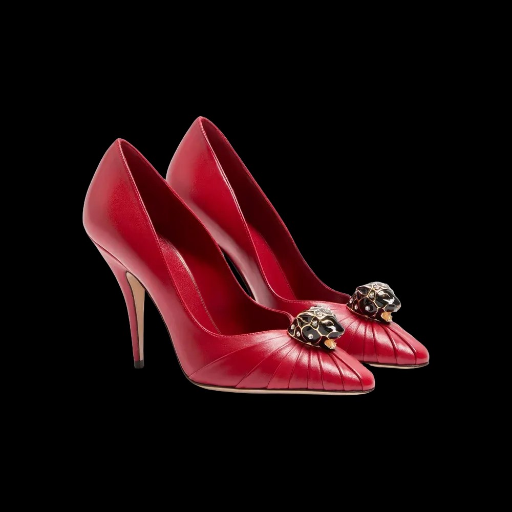 Valentino Panthea Goatskin Pumps 105mm Red - HypeFly India View 5