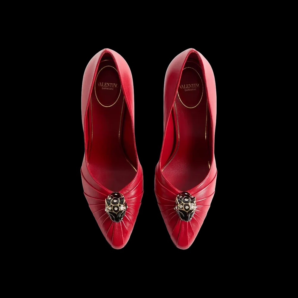 Valentino Panthea Goatskin Pumps 105mm Red - HypeFly India View 2