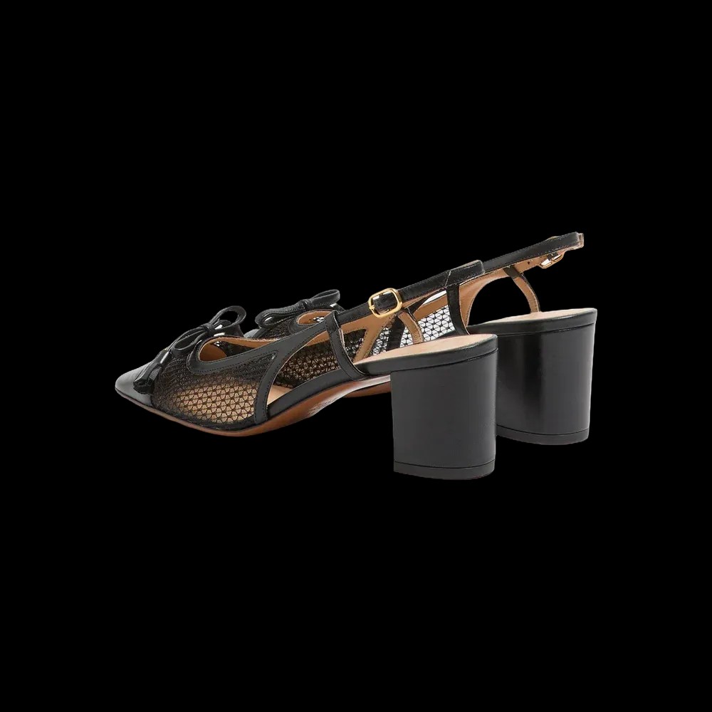 Valentino Valet Du Roi Slingback Pump In Mesh And Kidskin 60mm Black - HypeFly India View 5