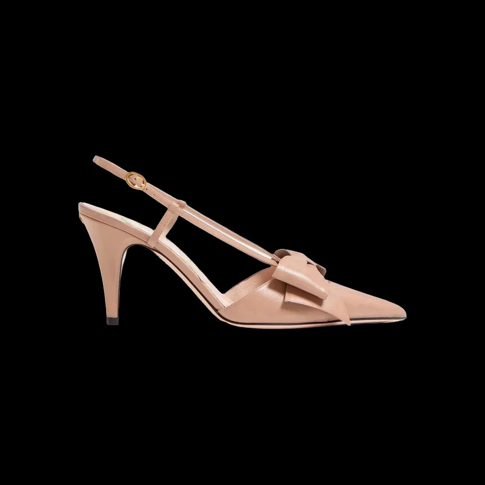 Valentino Bowow Slingback Pumps In Kidskin 85mm Rose Cannelle - HypeFly India View 1