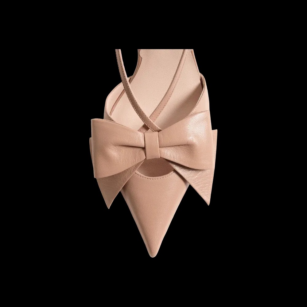 Valentino Bowow Slingback Pumps In Kidskin 85mm Rose Cannelle - HypeFly India View 4