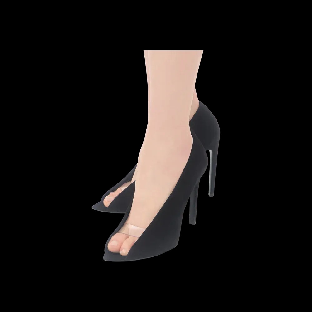 Valentino Open Toe Révélé Suede Pumps 105mm Black - HypeFly India View 4