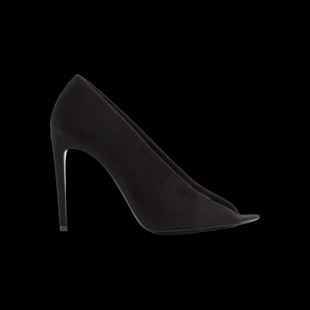 Valentino Open Toe Révélé Suede Pumps 105mm Black - HypeFly India View 1