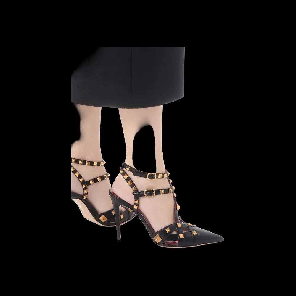 Valentino Studdy Kidskin Pumps 100mm Black - HypeFly India View 4
