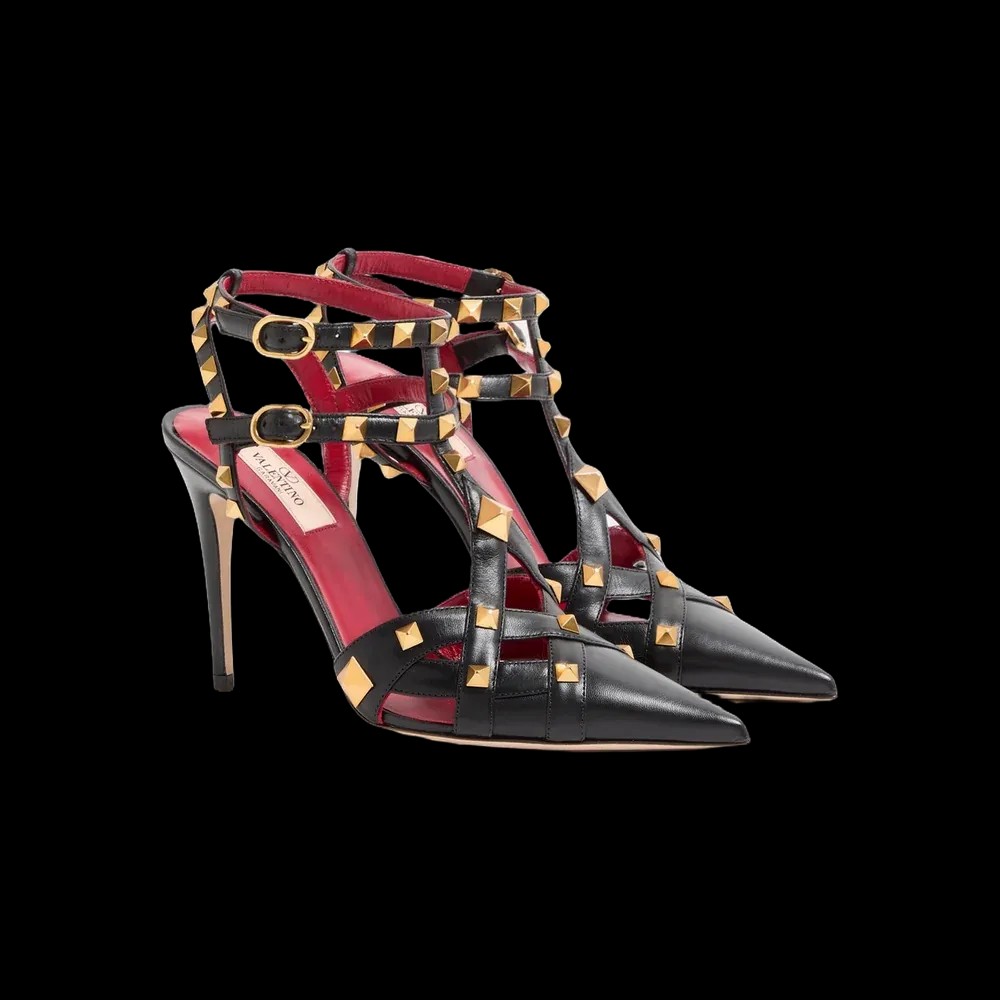 Valentino Studdy Kidskin Pumps 100mm Black - HypeFly India View 3