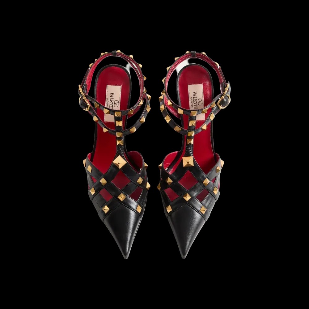 Valentino Studdy Kidskin Pumps 100mm Black - HypeFly India View 2