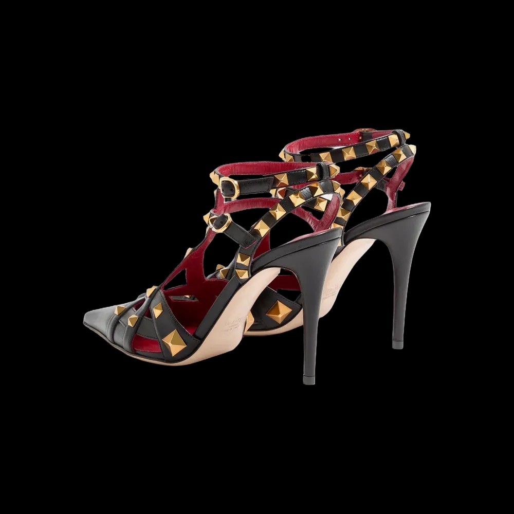 Valentino Studdy Kidskin Pumps 100mm Black - HypeFly India View 5