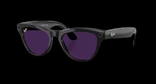 Ray Ban Meta Skyler 'Shiny Black' Lenses- Clear/Amethyst - HypeFly India View 1