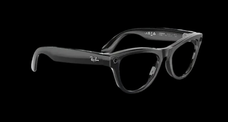 Ray Ban Meta Skyler 'Shiny Black' Lenses-Clear Blue - HypeFly India View 6