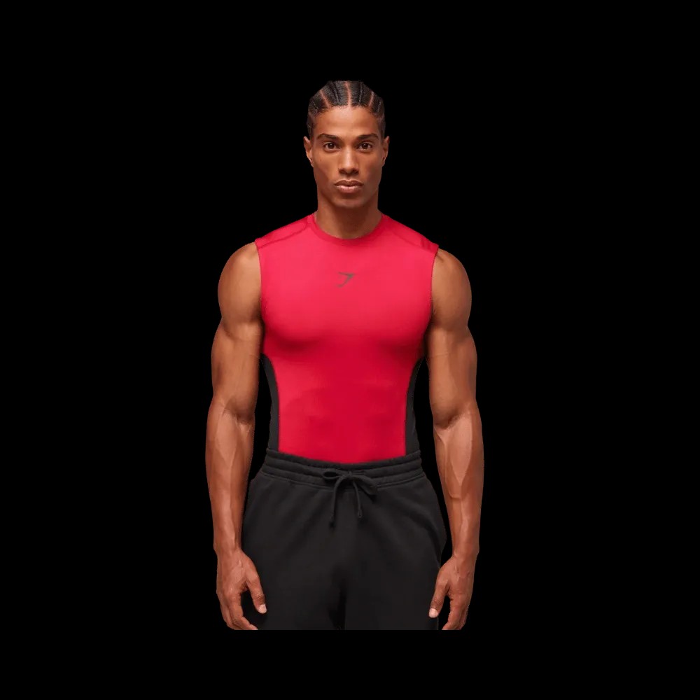 Gymshark Element Tank Carmine Red - HypeFly India View 1