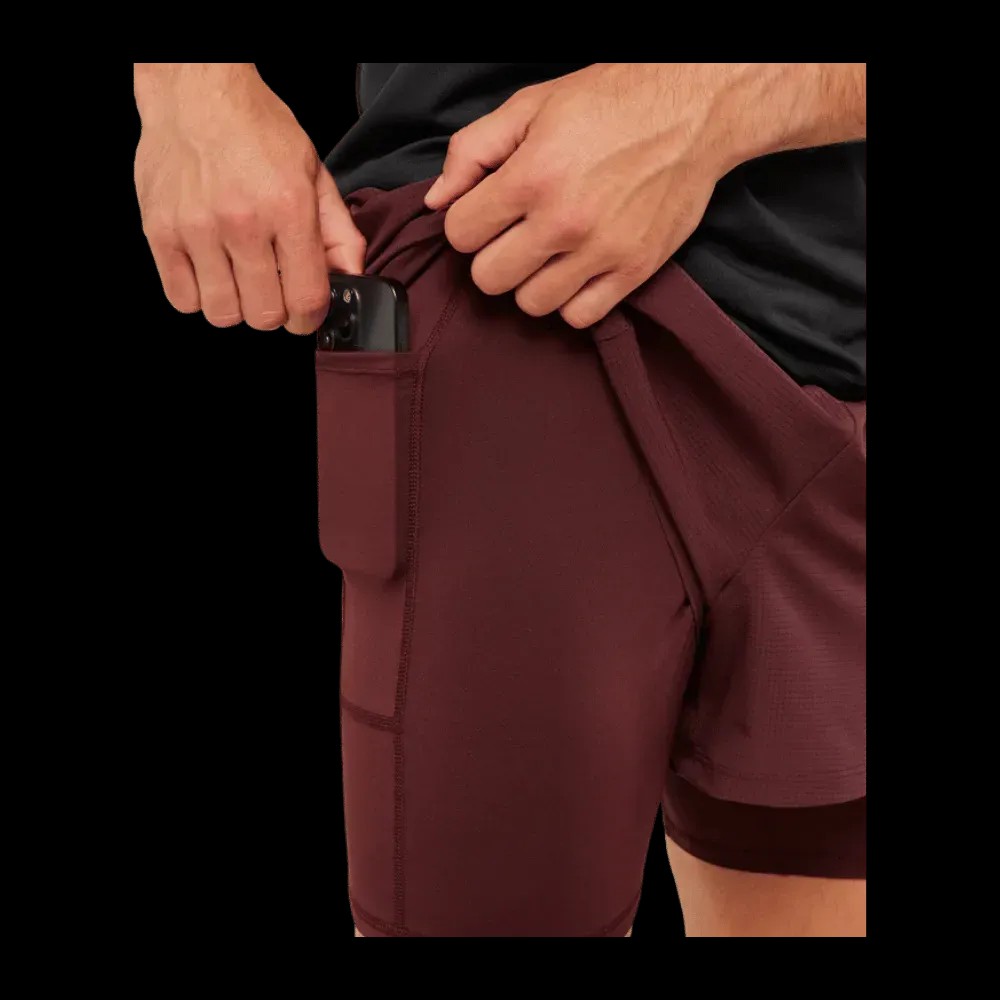 Gymshark Running 4" 2in1 Shorts Rich Maroon - HypeFly India View 3