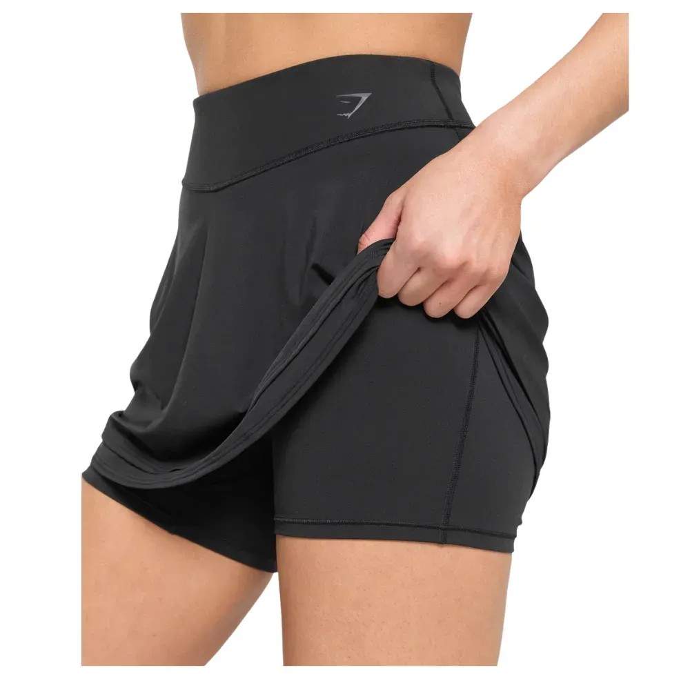 Gymshark Ruched Skort Black - HypeFly India View 5