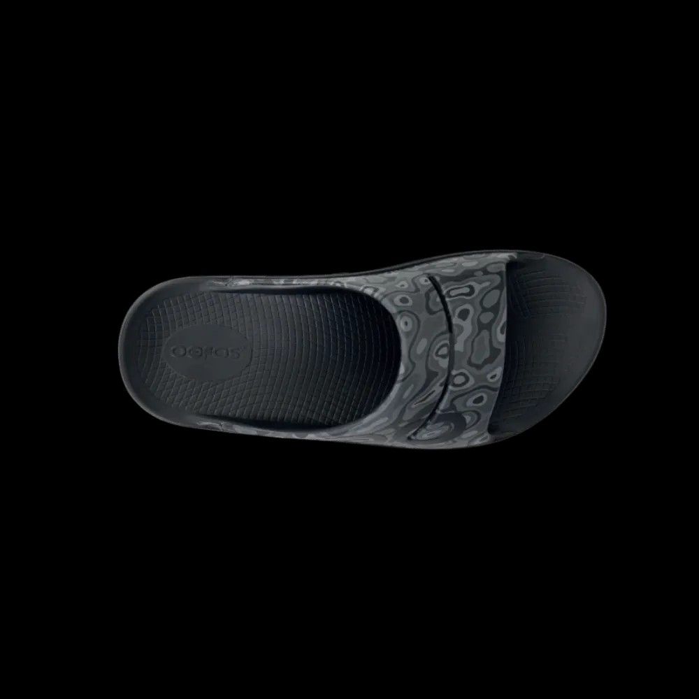 Oofos OOahh Sport Slide Sandal Black Water Camo - HypeFly India View 3