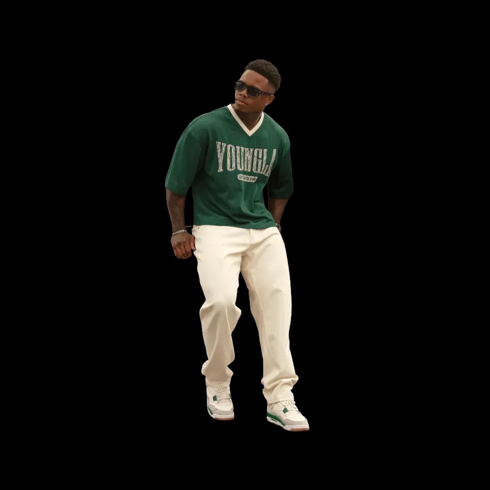 Young LA Football Cropped Jersey Green - HypeFly India View 2