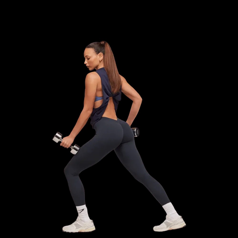 Gymshark Lifting Dipped Waistband Leggings Heavy Blue - HypeFly India View 2