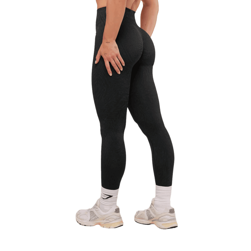 Gymshark Adapt Animal Seamless Leggings Black/Asphalt Grey - HypeFly India View 2
