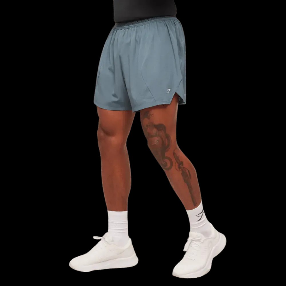 Gymshark Running Short 5" Iron Blue - HypeFly India View 3