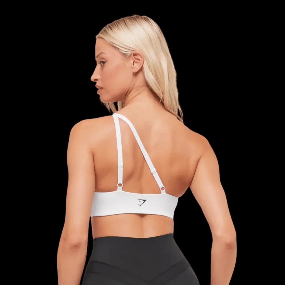 Gymshark One Shoulder Sports Bra White - HypeFly India View 3