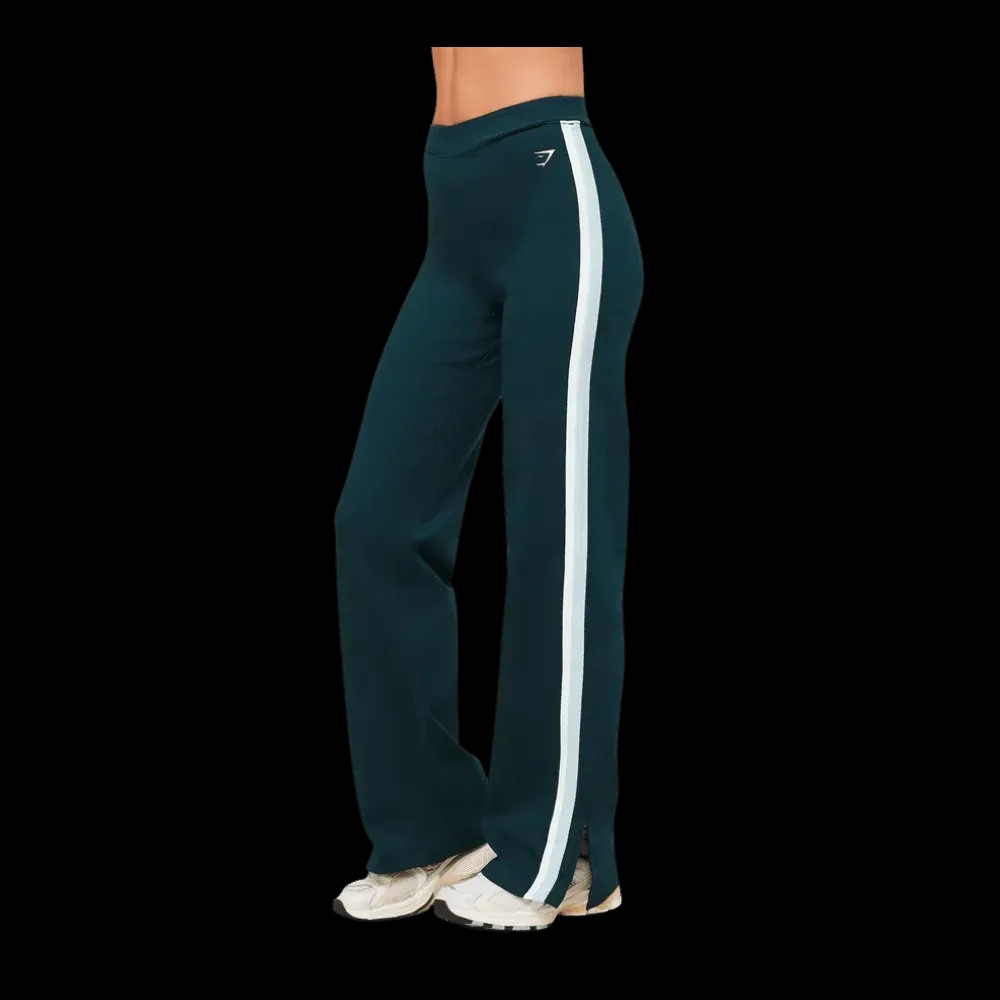 Gymshark Piping Wide Leg Pant Deep Petrol Blue - HypeFly India View 2