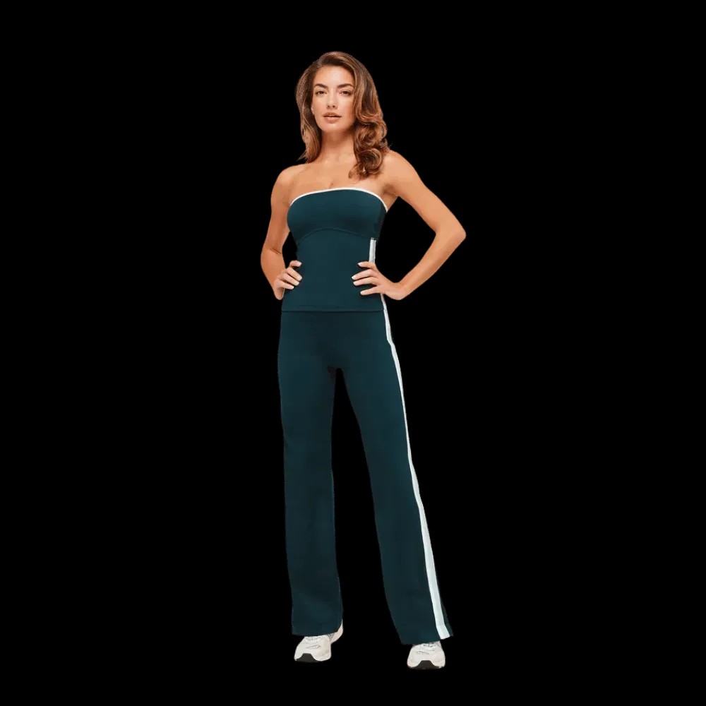 Gymshark Piping Wide Leg Pant Deep Petrol Blue - HypeFly India View 5
