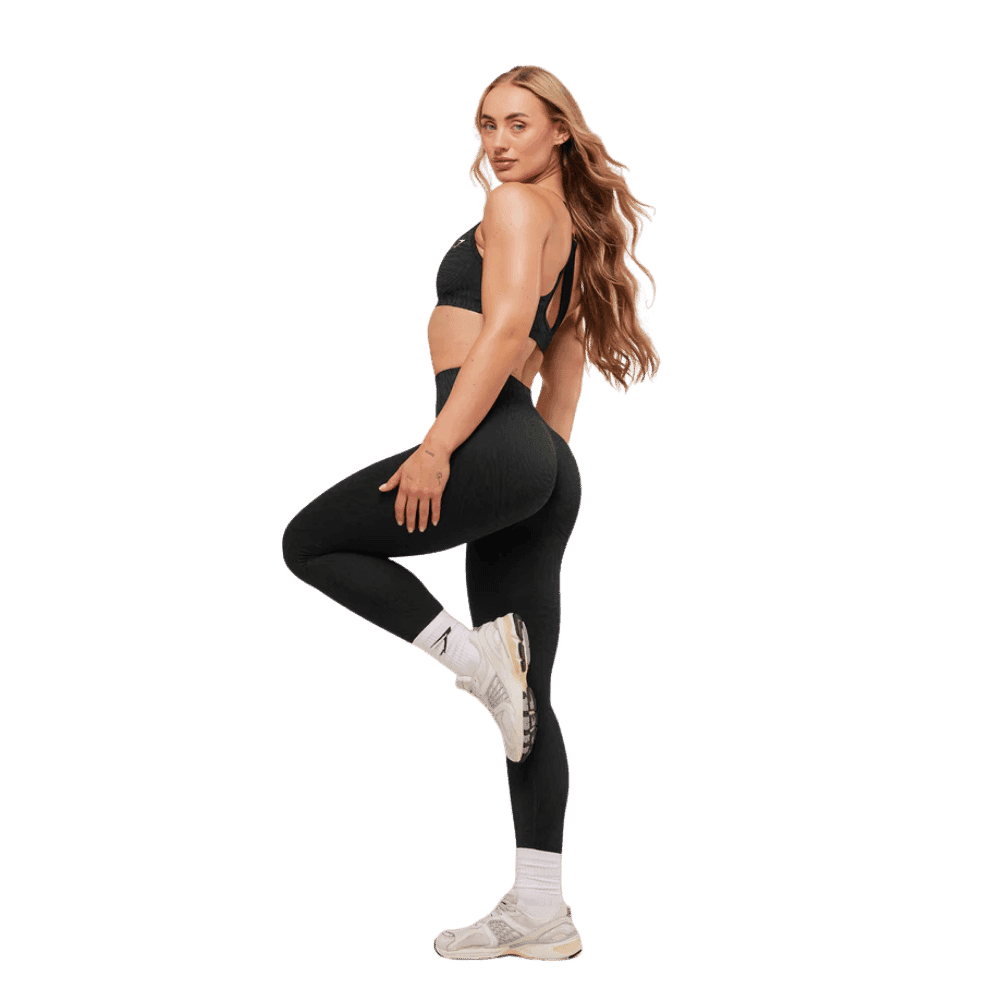Gymshark Adapt Animal Seamless Leggings Black/Asphalt Grey - HypeFly India View 4