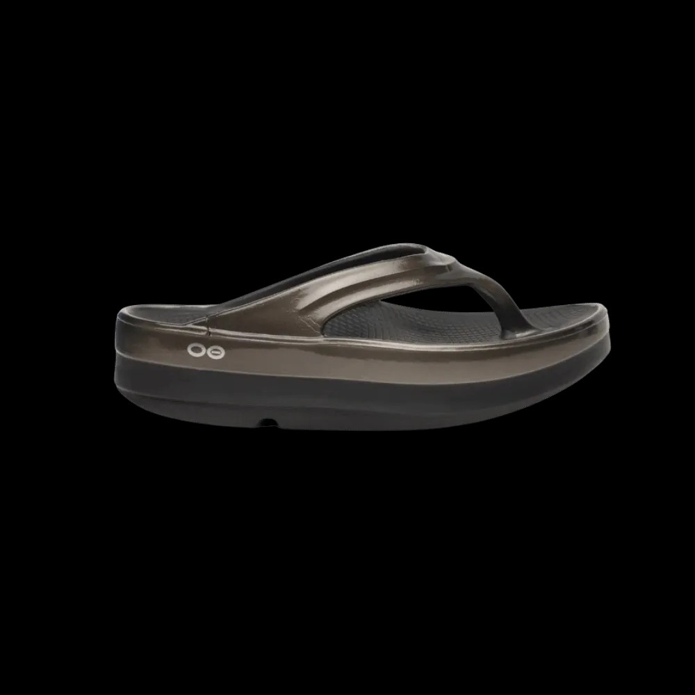 Oofos OOmega OOlala Stacked Sandal -Titanium Mirror - HypeFly India View 1