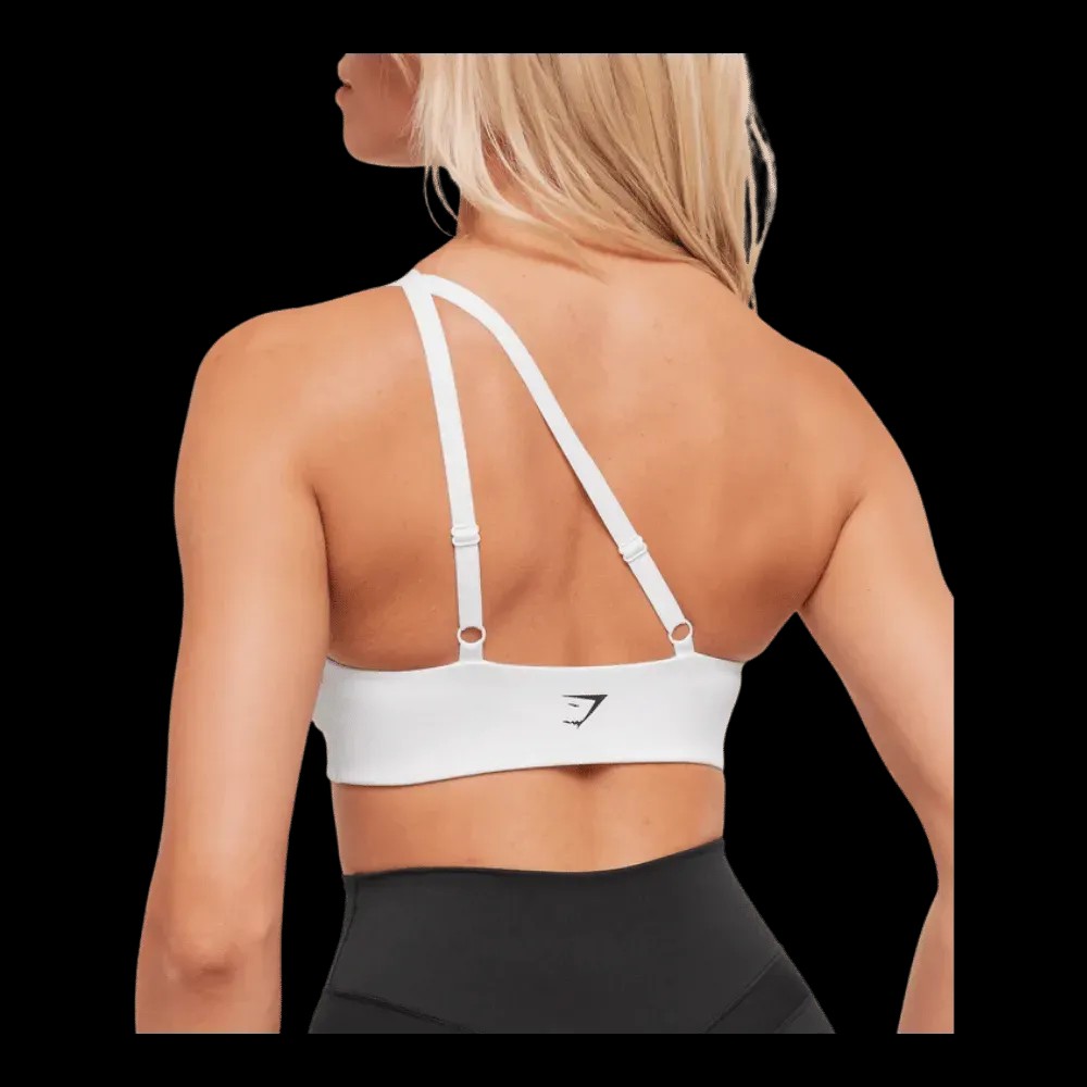 Gymshark One Shoulder Sports Bra White - HypeFly India View 5