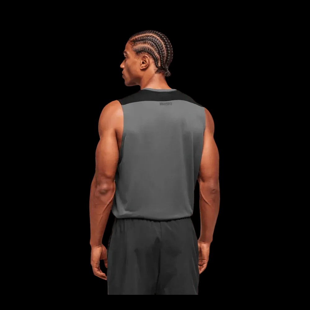 Gymshark Arrival Block Tank Regular Fit Dark Grey - HypeFly India View 2