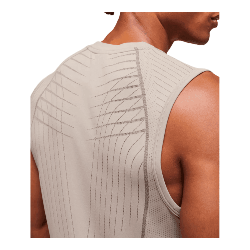 Gymshark Apex Seamless Tank Slim Fit Mushroom Grey/Pitch Grey - HypeFly India View 5