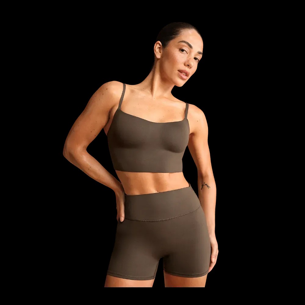 Nike X Skims Matte Women's Cami Longline Bra Dark Sepia - HypeFly India View 1