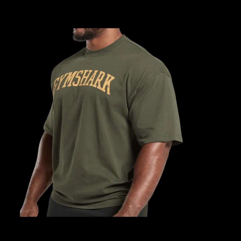 Gymshark Collegiate T-Shirt Strength Green - HypeFly India View 3