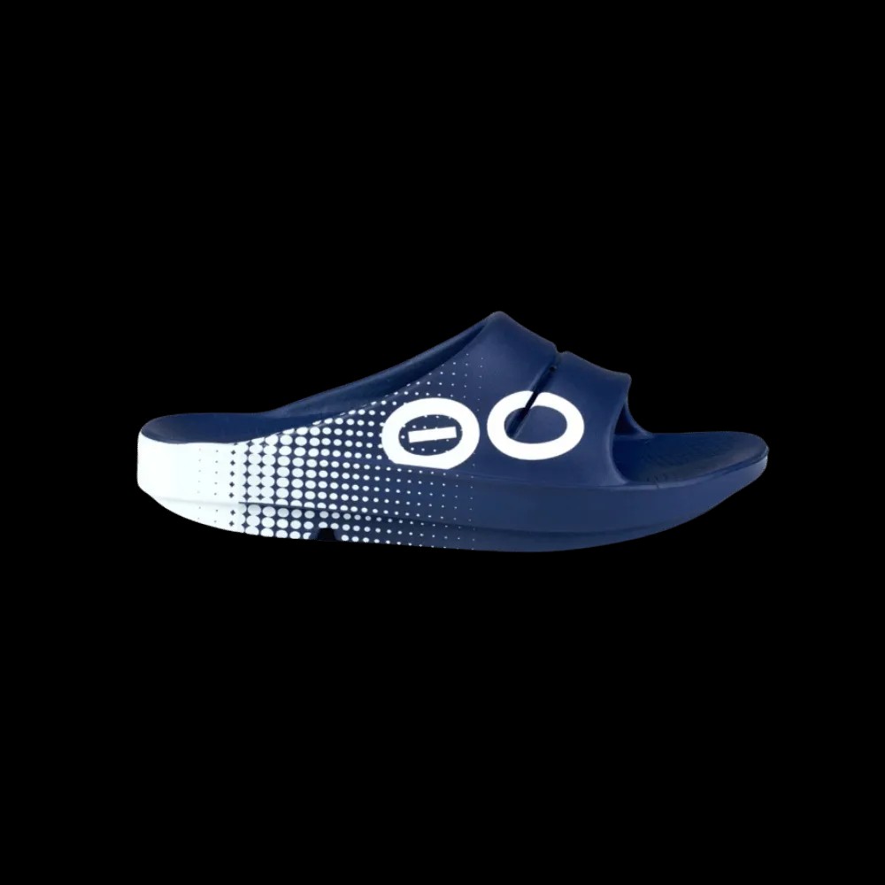 Oofos OOahh Sport Slide Sandal Navy - HypeFly India View 1