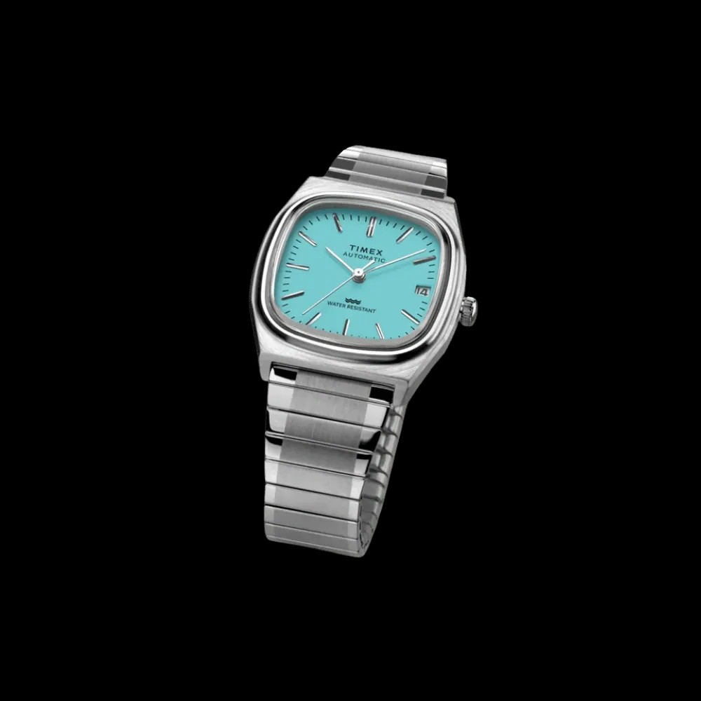 Timex Automatic 1983 E Line 34mm Stainless Steel Expansion Band Watch Blue - HypeFly India View 3