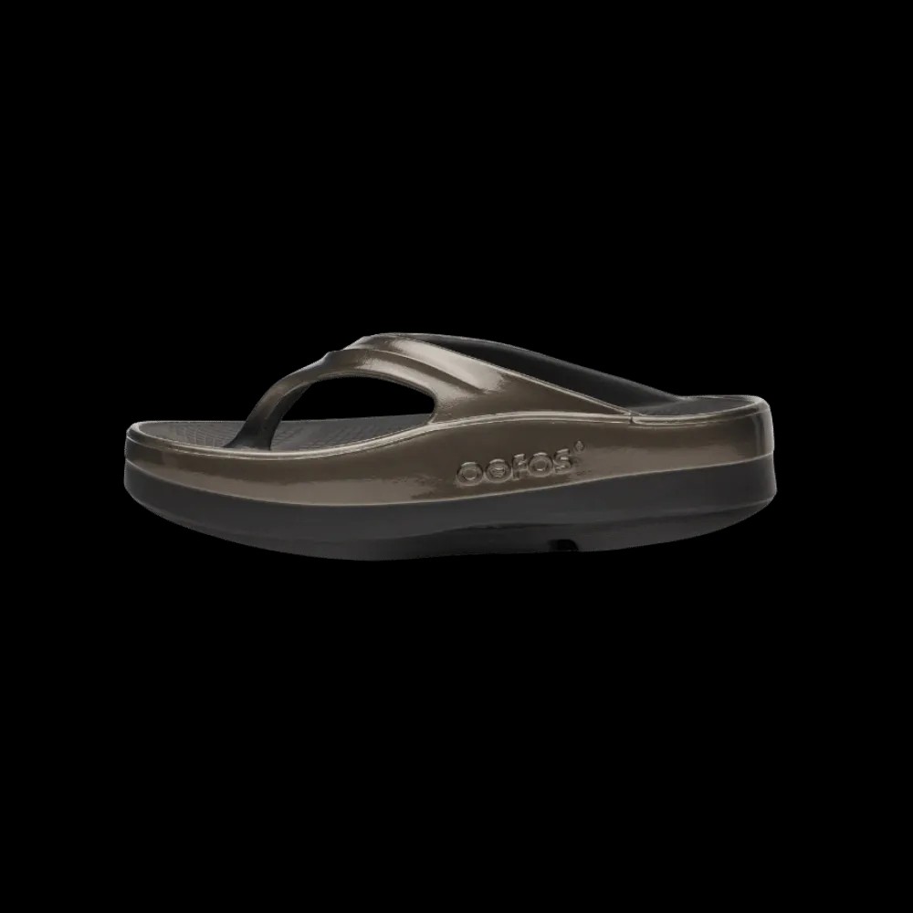Oofos OOmega OOlala Stacked Sandal -Titanium Mirror - HypeFly India View 4
