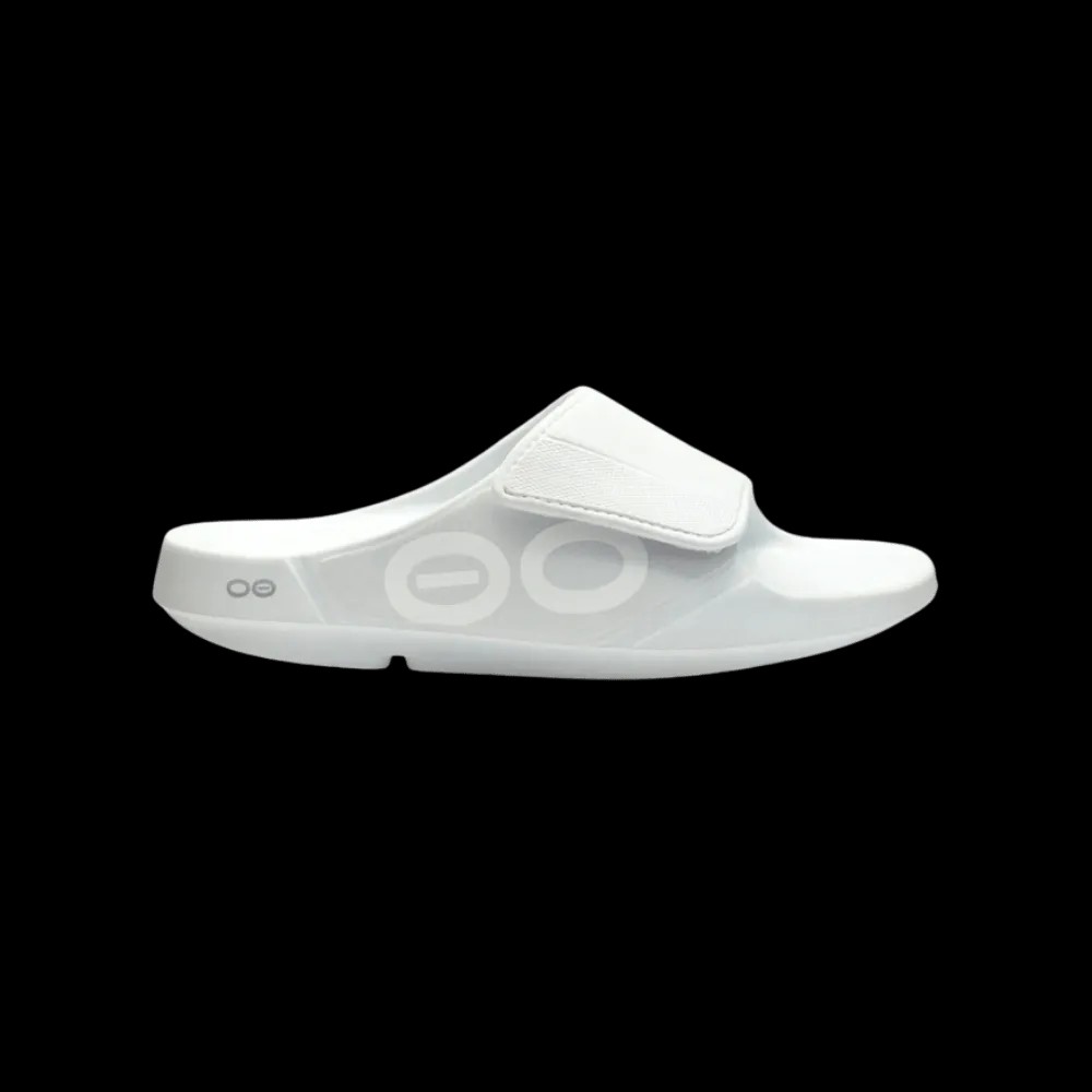 Oofos OOahh Sport Flex Sandal white - HypeFly India View 1