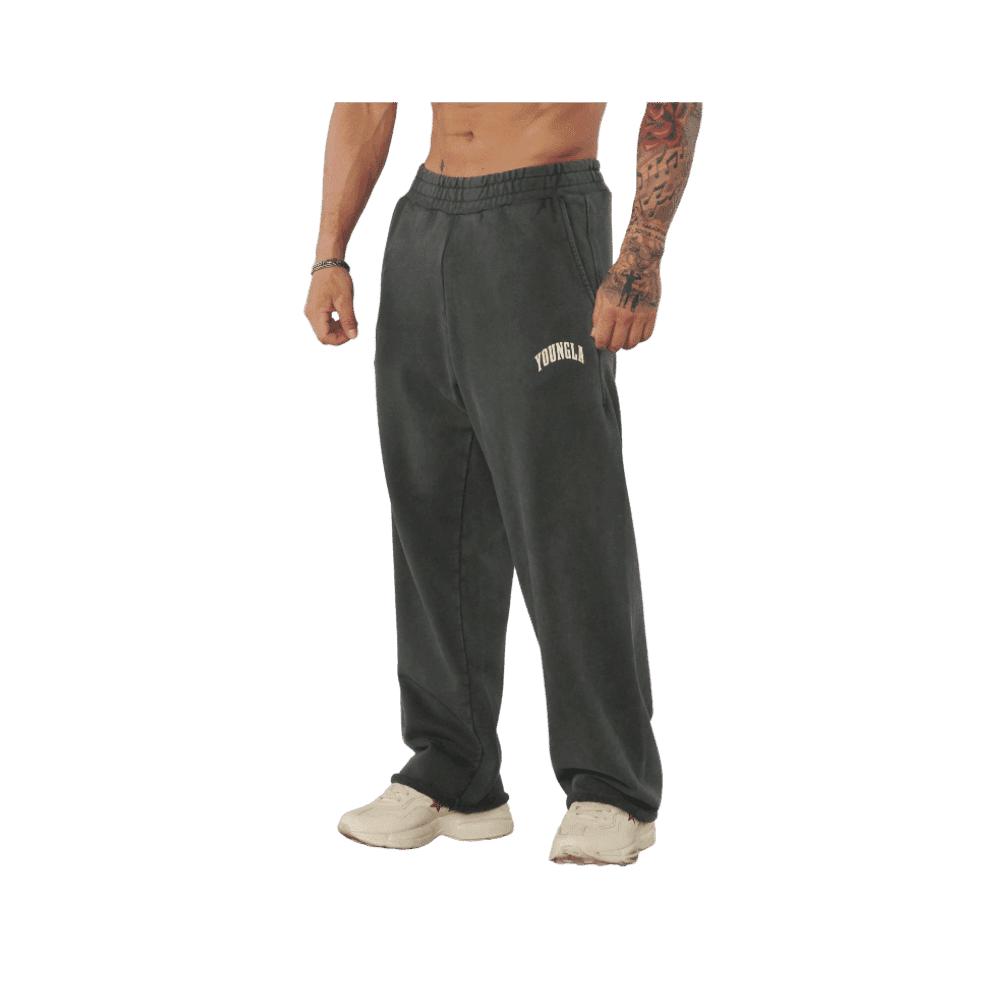 Young LA New Wave Baggy Sweats Dark Green Wash - HypeFly India View 1