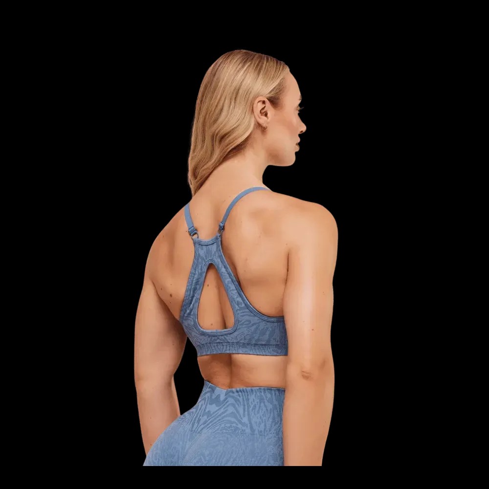 Gymshark Adapt Animal Seamless Sports Bra Worn Blue/Peri Blue - HypeFly India View 3