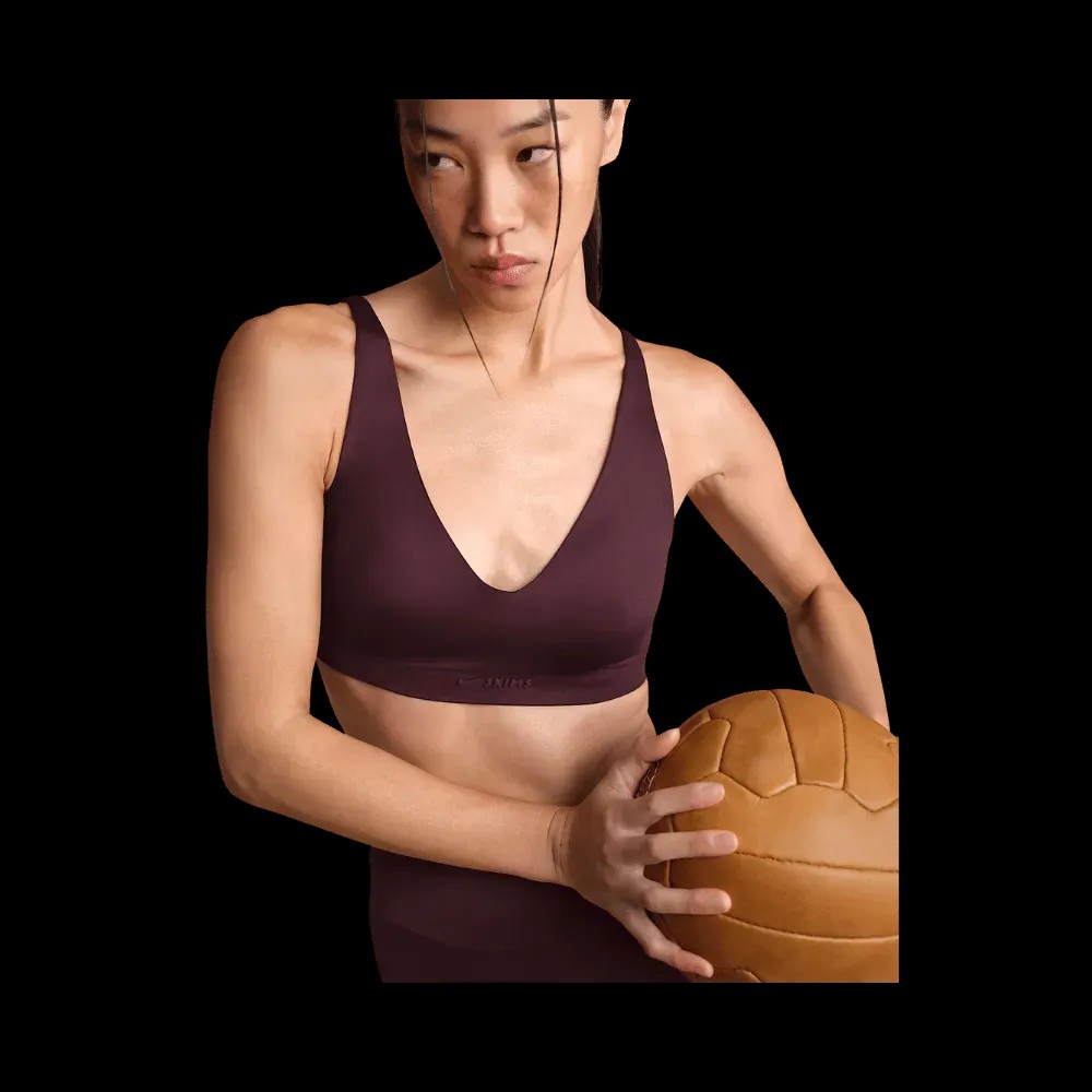 Nike x Skims Shine Women's V-Neck Bra CURRANT - HypeFly India View 4