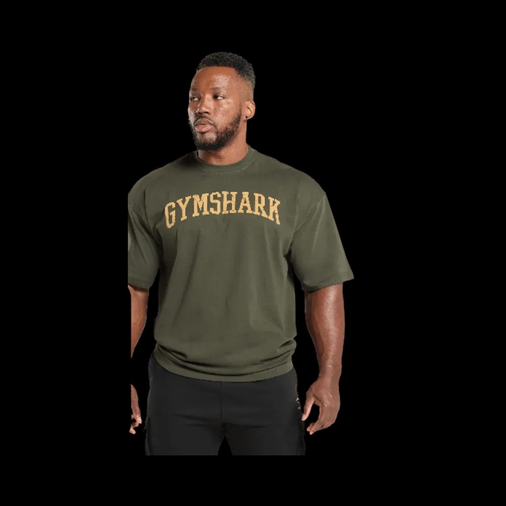 Gymshark Collegiate T-Shirt Strength Green - HypeFly India View 2