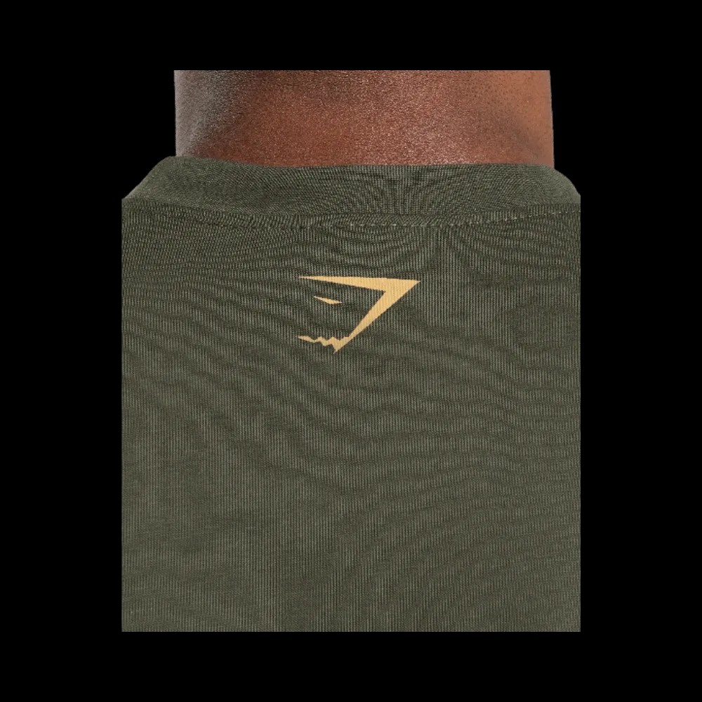 Gymshark Collegiate T-Shirt Strength Green - HypeFly India View 5