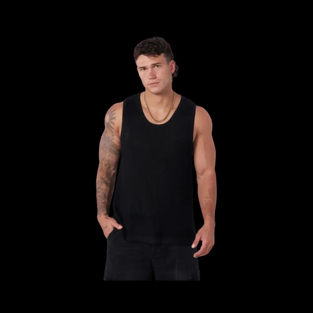 Young LA Crochet Tanks Black - HypeFly India View 1