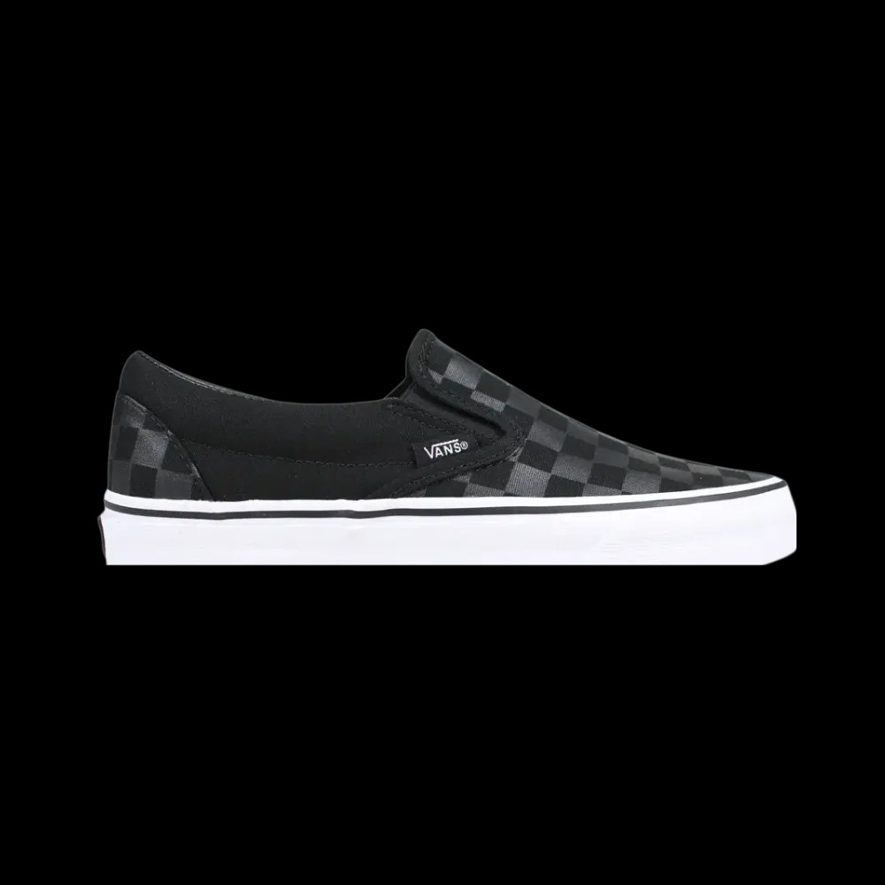 Vans Classic Slip-On Checkerboard Shoe Black - HypeFly India View 1