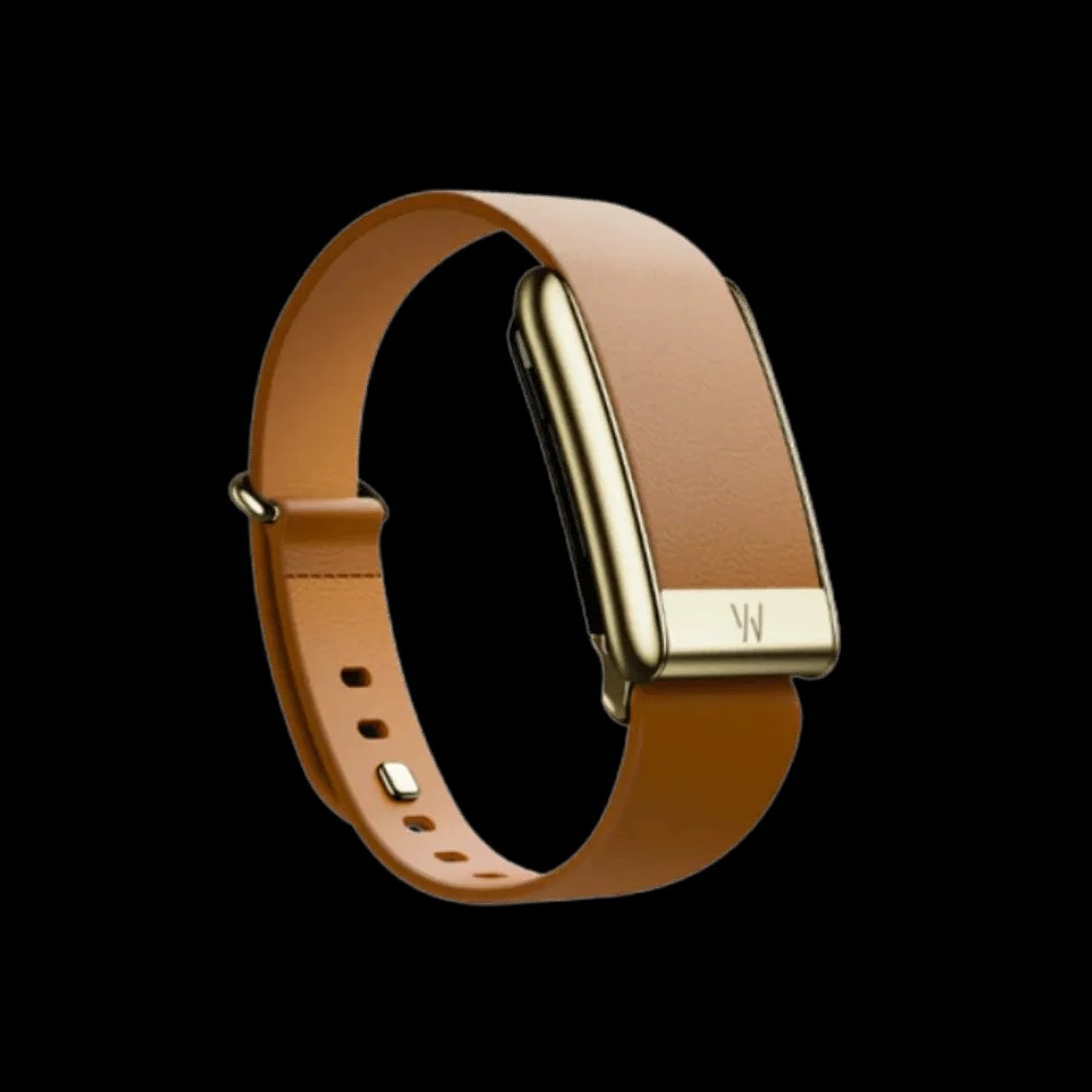 Whoop 5.0 Leatherluxe Tapered Camel with Gold Band (12 Month Subscription Included) - HypeFly India View 1