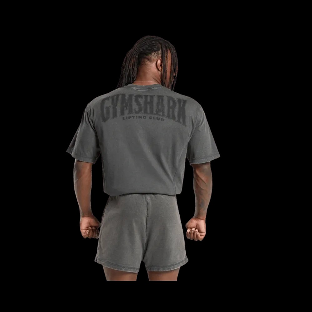 Gymshark Heritage Washed T-Shirt Oversized Fit Onyx Grey - HypeFly India View 1