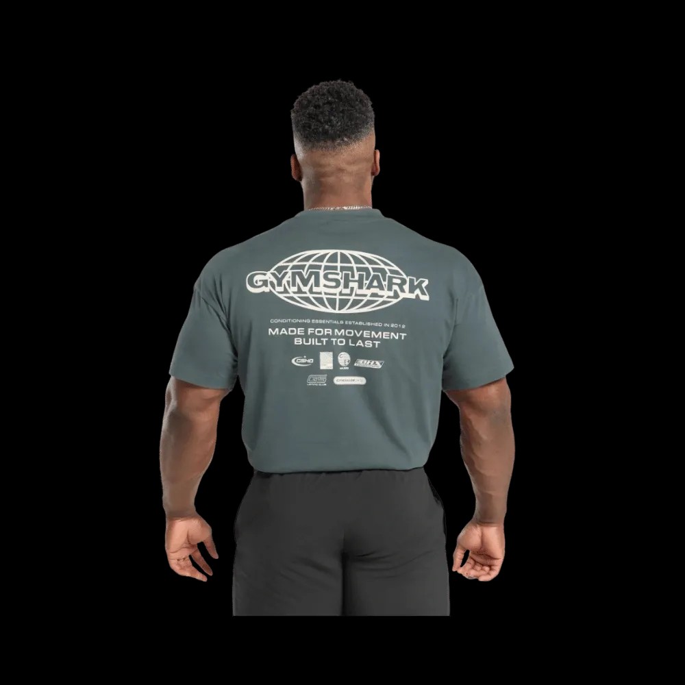 Gymshark Worldwide T-Shirt Oversized Fit Strong Grey - HypeFly India View 1