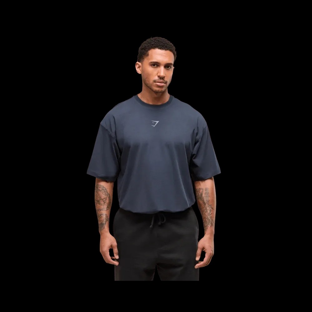 Gymshark Power T-Shirt Oversized Fit Heavy Blue - HypeFly India View 4