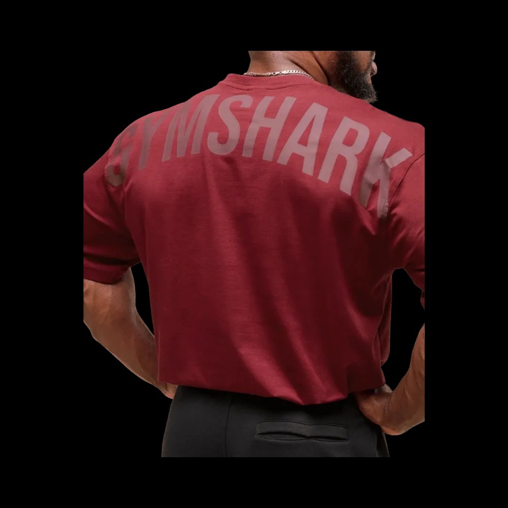 Gymshark Power T-Shirt Oversized Fit Sets Red - HypeFly India View 5